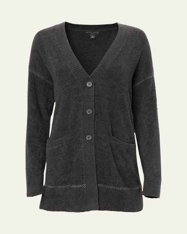 CozyChic Lite Contrast-Stitch Cardigan